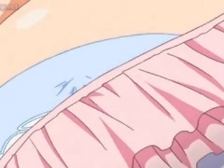 Saldas anime blondīne licking a dzimumloceklis
