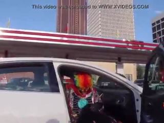 Juicy Tee Gets Fucked by Gibby The Clown on A Busy Highway During Rush Hour