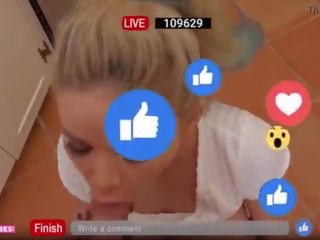 Getting Revenge From Her Cheating Boyfriend By Blowing Her Stepbrother on FB LIVE