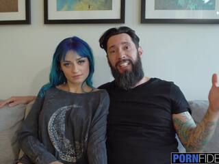 Sexy Blue Haired Babe Loves Dick