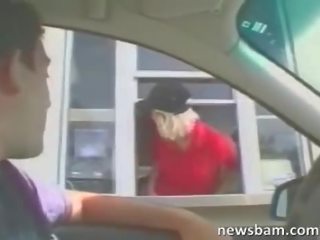 Dude Scores Boob Flash In The Drive-thru