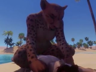 Furry Girl Mates With a Man &vert; Furry monster&vert; 3D Porn Wild Life
