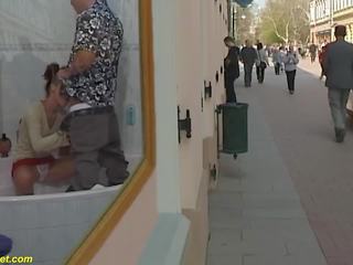 Rough anal at public shopping street