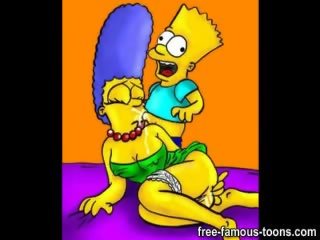 Horny Bart Simpson bangs Marge and Lisa hard and fast
