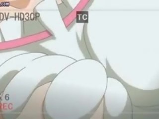 Raunchy animen blir mun fylld av enormt penisen