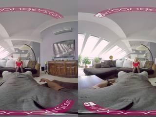 VR PORN- KATY ROSE LADY IN RED – BLONDE GIRL IN STOCKINGS VR HD