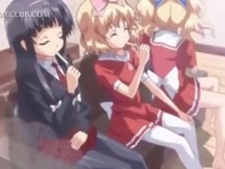 Petite Anime Schoolgirl Blowing Large Cock In Close-up