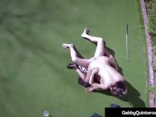 Meximilf Gabby Quinteros Super Fucked on Golf Green.