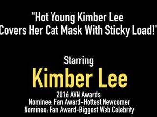 Hot Young Kimber Lee Covers Her Cat Mask with Sticky.
