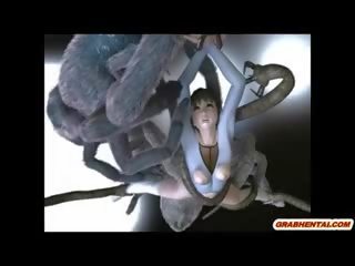 3d anime noķerti un brutāli fucked līdz spider monstriem