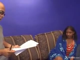 Petite indian chick loves to suck on a lucky cock