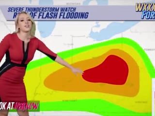 Meteorologist &lpar;zoey monroe&rpar; warns van humidity glijdend in als &lpar;michael vegas&rpar; slides zijn lul in haar poesje - kijken ather nu