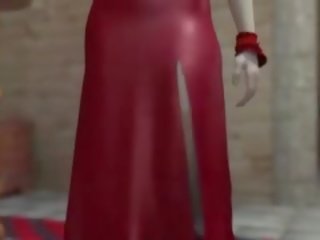 Animated In Red Dress Gets Nipples Licked