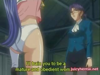 Sexy anime lesbisch krijgt masturbeerde met een dildo
