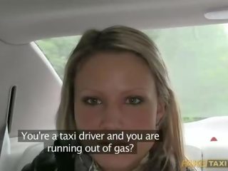 Hot blonde tricked by a taxi driver