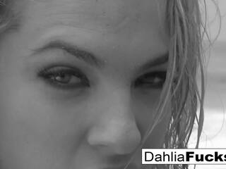 Hot Dahlia gets naughty and squirts