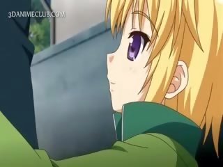 Haýran galdyryjy anime school jana licking shaft in close-up