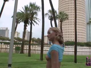 Blonde Cutie Is Naked In Downtown Tampa