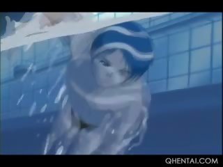 Hentai verbazen in groot tieten krijgt kut geneukt doggy door de zwembad