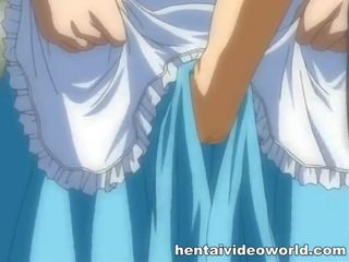 Sexy maid takes hard hentai stick