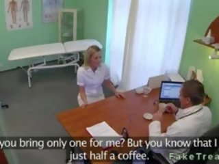 Sexy Blonde Nurse Fucked By Doctor In His Office