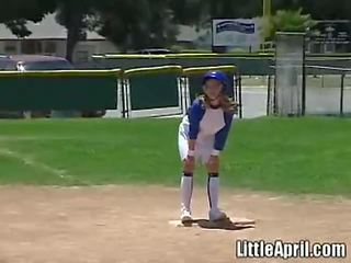 Little April Plays With Herself After A Game Of Baseball Porn Videos