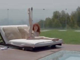 Beautiful Redhead Opening Cunt Outside