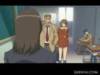 Lusty Hentai Schoolgirl Blowing Huge Dick On Knees