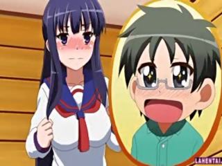 Big Titted Cute Hentai Schoolgirl Rides Hard Cock