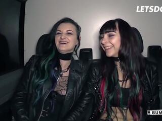 Goth Sluts Leah & Alissa Enjoy Hot Lesbian Sex In The Van - LETSDOEIT