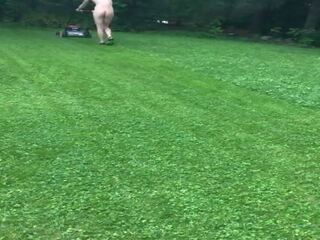 Mowing Grass Naked: Free Naked Women in Public HD Porn Video