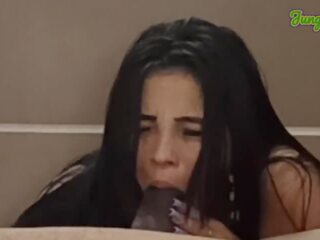 Hot slutty Brazilian teen stepsister sucking and fucking big american dick interracial Porn Videos