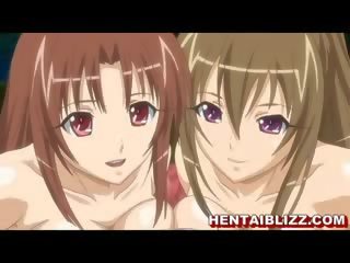 Three manga girls showing her sexy body when take bath