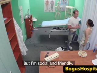 Doctor bangs cleaning maid on bed