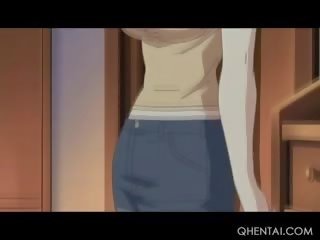 Teenager hentai puppe einnahme ein groß dildo nach oben im sie klein fotze
