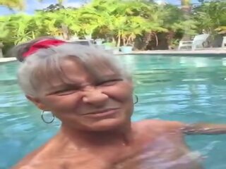 Pervert Granny Leilani in The Pool