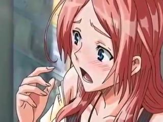 Redhead hentai chick gangbanged outside store