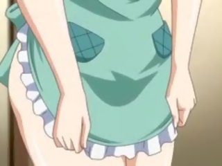 Mahiyain anime manika sa apron paglukso craving titi sa kama