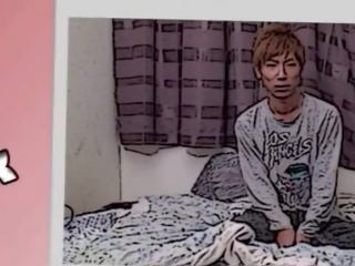 18 שנה ישן יפני גייה דָפוּק קשה על ידי מְזוּיָף זין מפלצתי