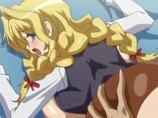 Prsatá anime blondýnka převzetí tuk čurák v těsný